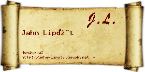 Jahn Lipót névjegykártya